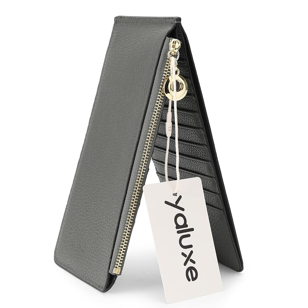6968 RFID Blocking Leather Multi Card Organizer Wallet with Zipper Pocket - Picture 8 of 8